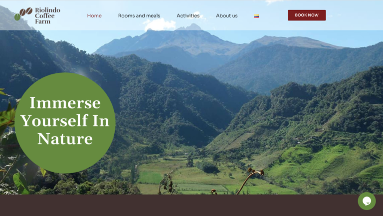 Riolindo Coffee Farm website homepage