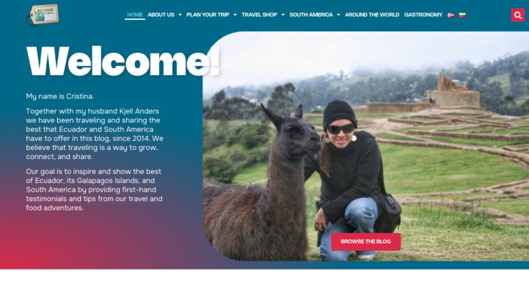 Visit Ecuador and South America website homepage
